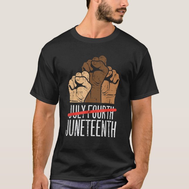 Juli Vierte Juni 19. Juni 1865 Männer Wo T-Shirt (Vorderseite)