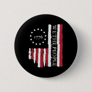 Juli Wir die Volksflagge 1776 Patriotische Männer Button