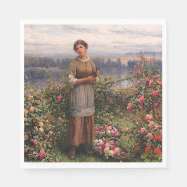 Julia Ansammlung Rose (Schönes Mädchen und Blume) Serviette