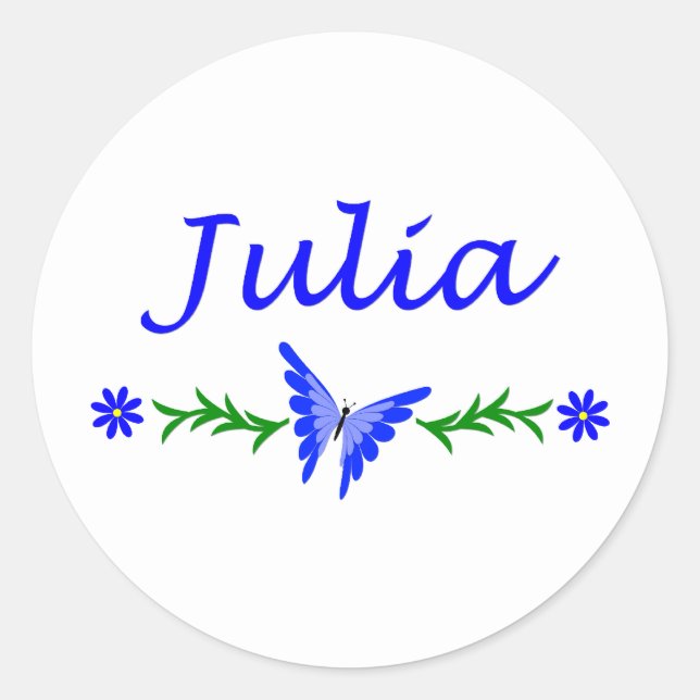 Julia (Blauschmetterling) Runder Aufkleber (Vorderseite)