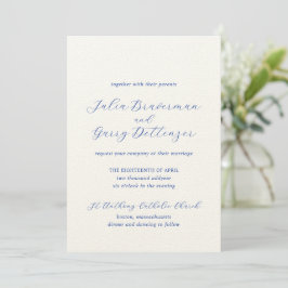 Julia Blue Traditional Elegante Wedding Einladung