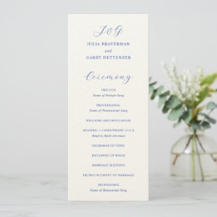 Julia Blue Traditional Elegante Wedding Programm