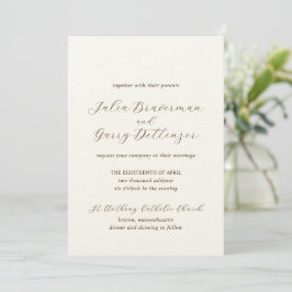 Julia Brown Traditional Elegant Wedding Einladung