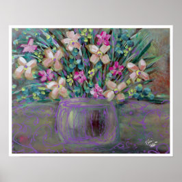 Julia Fine Art Floral Painting Poster