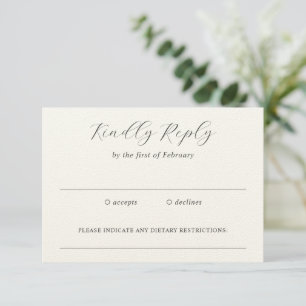 Julia Gray Traditional Elegante Wedding RSVP Karte