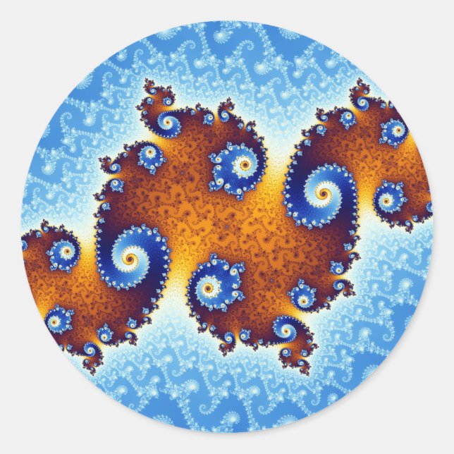 Julia Island Mandelbrot Set Runder Aufkleber (Vorderseite)