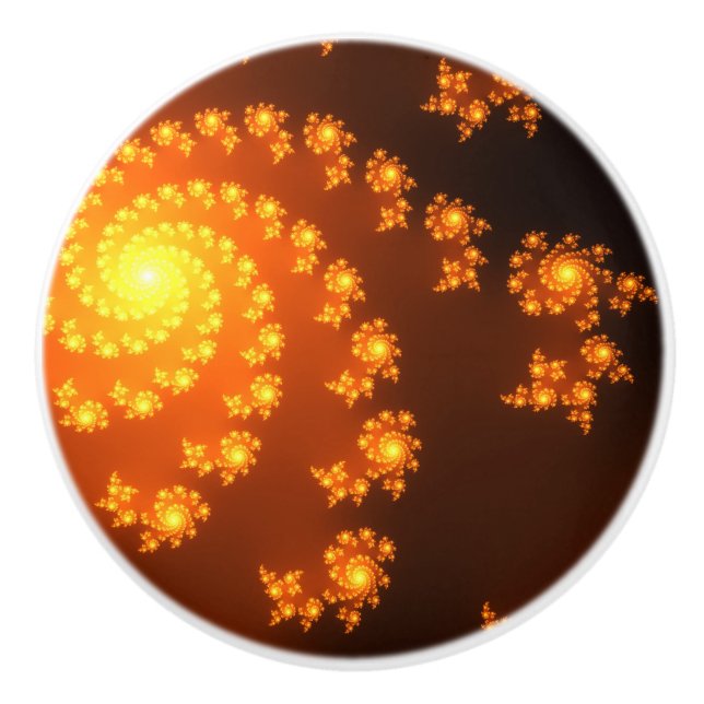 Julia Mandelbrot Abstrakt Fraktal Art Keramikknauf (Vorderseite)