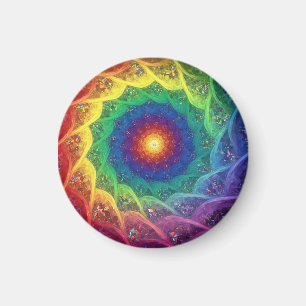 Julia-Menge-Fraktal mit Regenbogen-Windrad-Stil Magnet