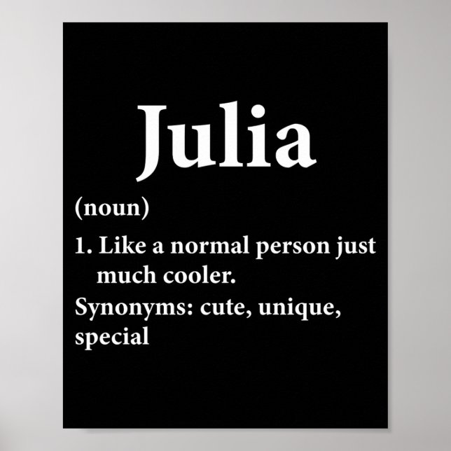 Julia Name Definition Funny D  Poster (Vorne)