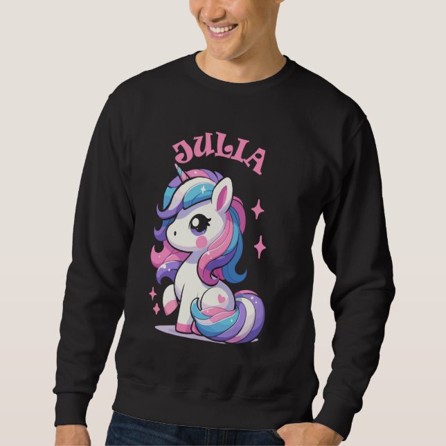 Julia Niedlich Unicorn Design for Girls Name Julia Sweatshirt (Vorderseite)