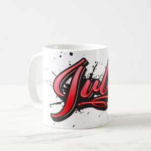 Julia red Heart Graffiti Tasse Kaffeetasse