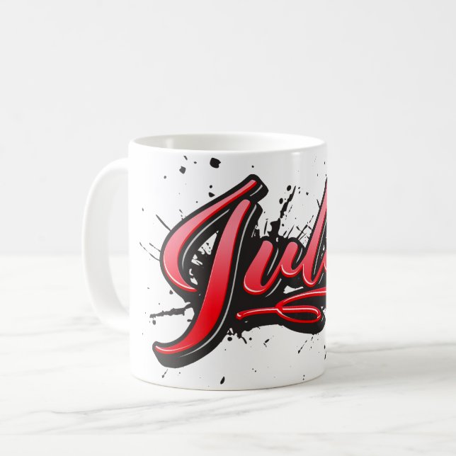 Julia red Heart Graffiti Tasse Kaffeetasse (Vorderseite Links)