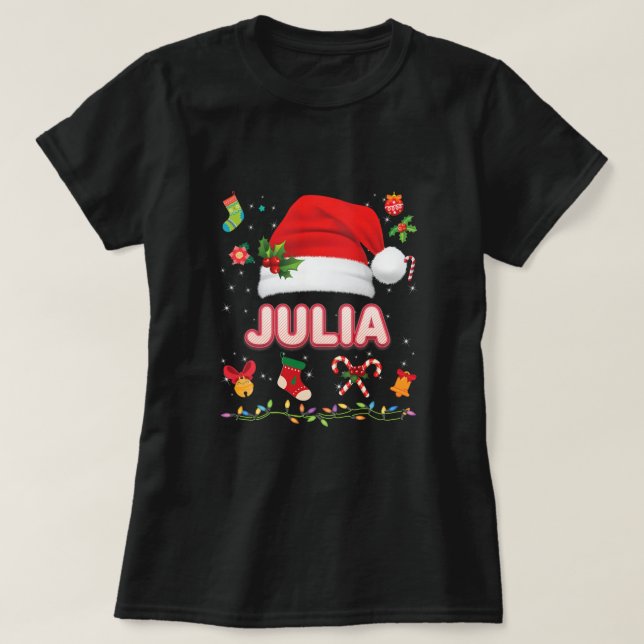 Julia Santa Claus Hat Family Merry Christmas Xmas T-Shirt (Design vorne)