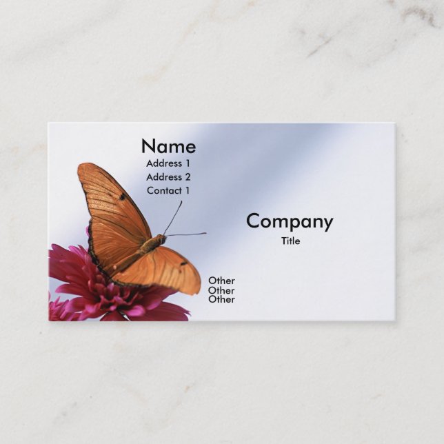 Julia-Schmetterling Visitenkarte (Vorderseite)