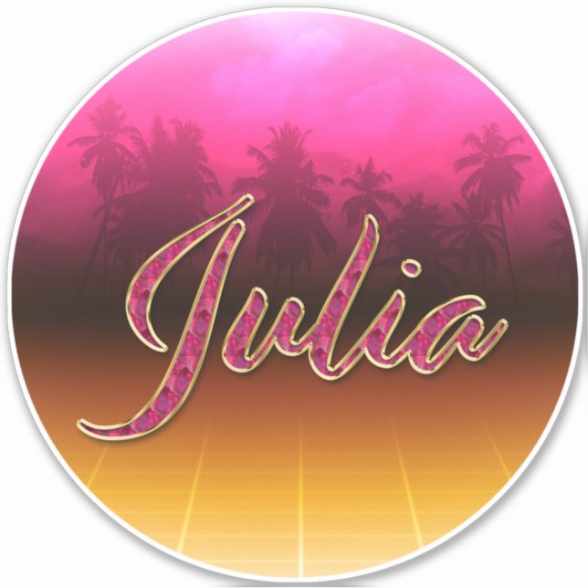 Julia Vorname Name golden pink Aufkleber Sticker (Vorderseite)