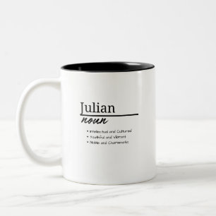 Julian, Boy Personalisiert Name Definition Zweifarbige Tasse