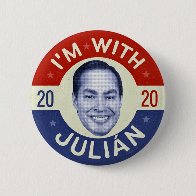 Julian Castro Präsident 2020 Foto Retro Button (Vorderseite)