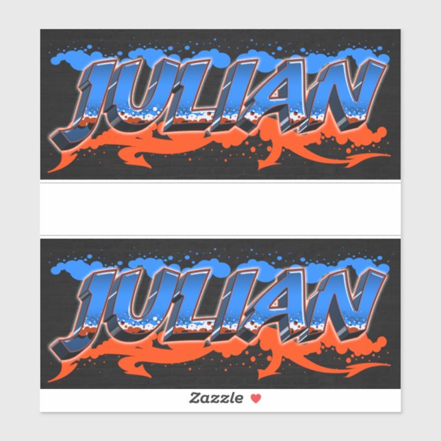 Julian Vorname Name Graffiti Aufkleber Sticker (Blatt)