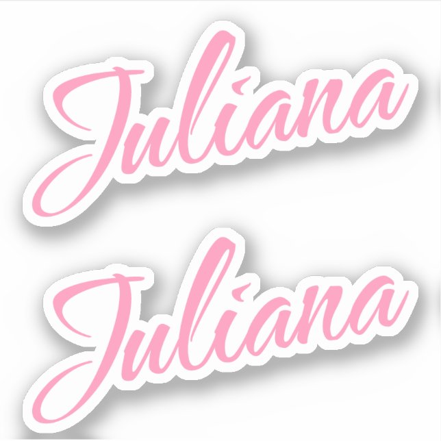 Juliana Decorative Name in Pink x2 Aufkleber (Vorderseite)