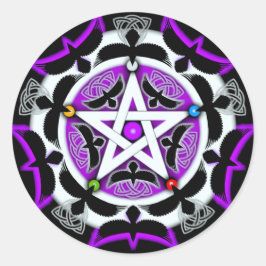 Julias Crow-Pentagramm Runder Aufkleber