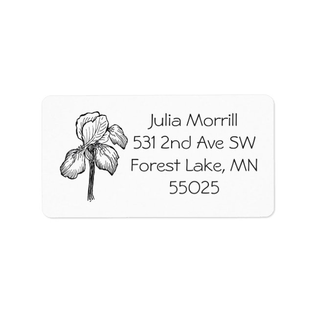 Julias Iris-Adresse Labels Adressaufkleber (Vorne)