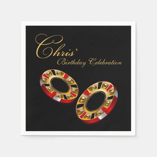 Julie Casino Style Party FRAGTE ME 4 NAMEN IN CHIP Serviette (Vorderseite)