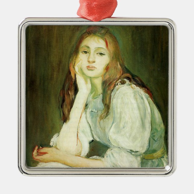 Julie Daydreaming (Schöne junge Frau) Ornament Aus Metall (Vorne)