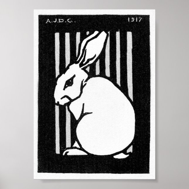 Julie de Graag Sitzender Hase Poster (Vorne)