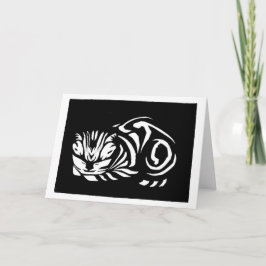 Julie de Graag Woodcut cat Dankeskarte
