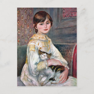 Julie Manet (Kind mit Katze) Renoir Postkarte