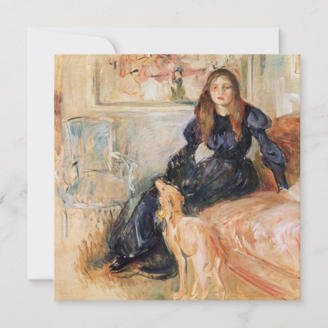 Julie Manet und ihr Greyhound (von Berthe Morisot) Karte (Vorderseite)