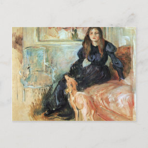 Julie Manet und ihre Windhunde Lärtes von Morisot Postkarte