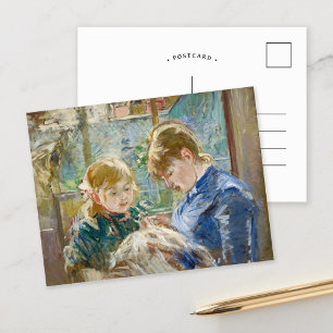 Julie mit ihrem Kindermädchen   Berthe Morisot Postkarte