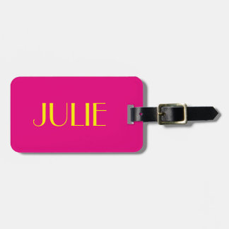Julie-Pink-und -GELB-Gepäckanhänger Gepäckanhänger