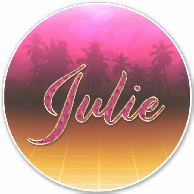 Julie Vorname Name golden pink Aufkleber Sticker (Vorderseite)