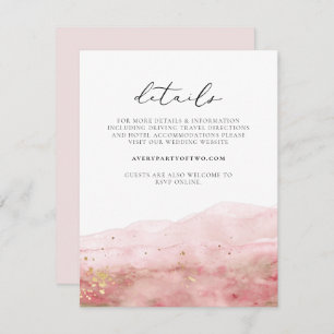 JULIEN Blush Pink Wasserfarbe Gold Details  Einladung