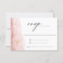 JULIEN Blush Pink Watercolor Wedding RSVP