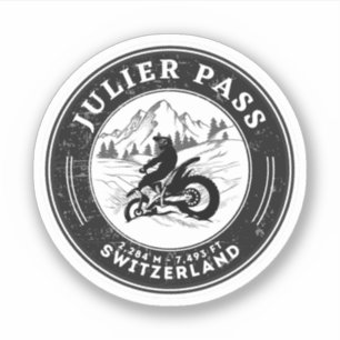 Julier Pass Schweizer Alpen Motorrad-Tour Aufkleber