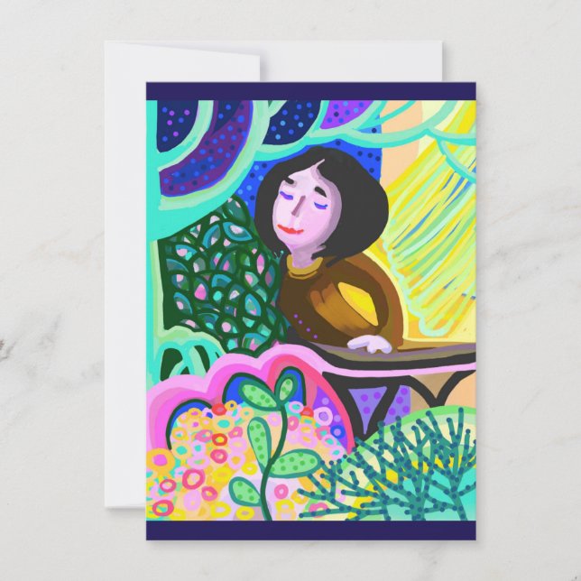 Juliet auf Balkon romantische Geburtstagskarte (Vorderseite)