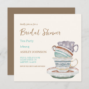 JULIET Tea Set Party Bridal Dusche Einladung