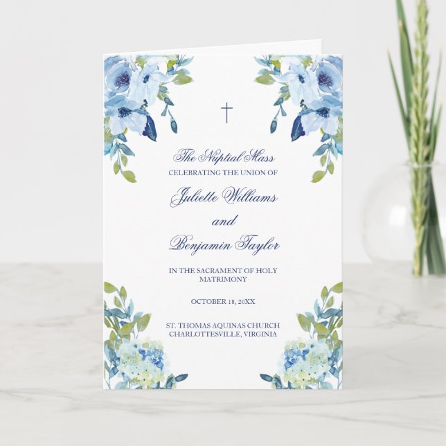 Juliette katholische Hochzeitszeremonie mit Mass Programm (Vorderseite)