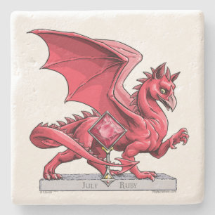Julis Birthstone Drache: Rubin Steinuntersetzer