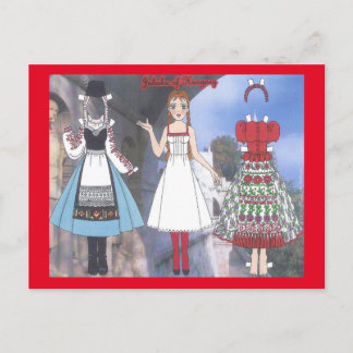 Juliska von Ungarn Paper Doll Postcard Postkarte