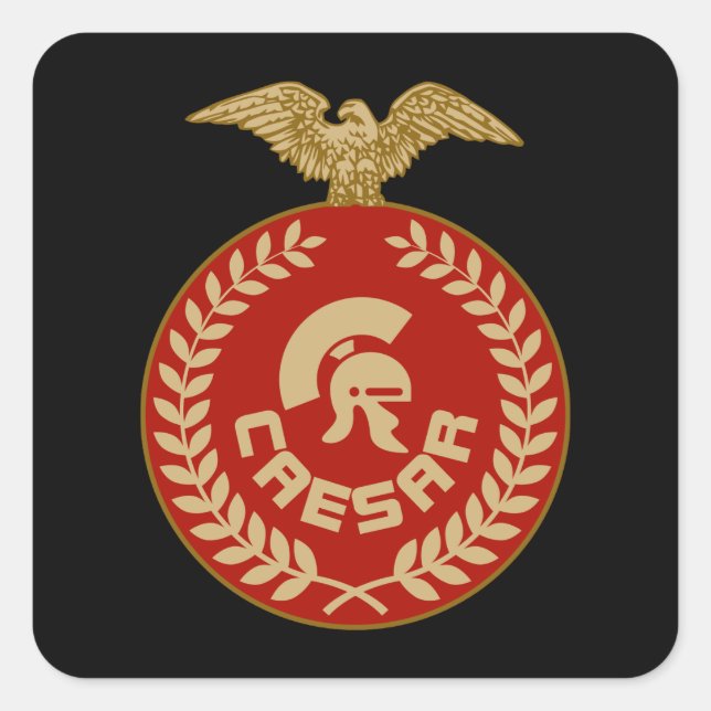 Julius Caesar Aufkleber. Quadratischer Aufkleber (Vorderseite)