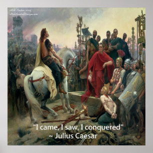 Julius Caesar & Ich eroberte Zitatposter Poster