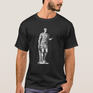 Julius Caesar Kaiser Statue Linienkunst Römischer T-Shirt