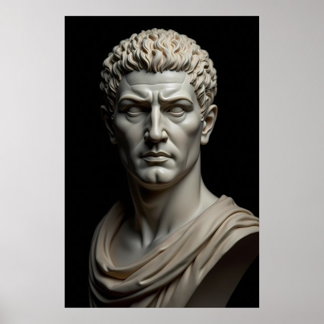 Julius Caesar Portrait, Ikonische römische Führung Poster (Vorne)