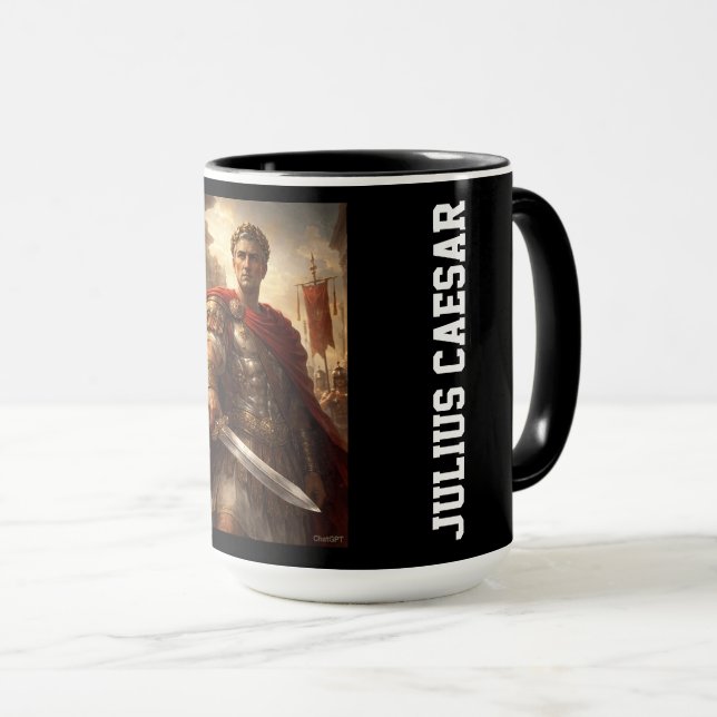 Julius Caesar schwarz Tasse (VorderseiteRechts)