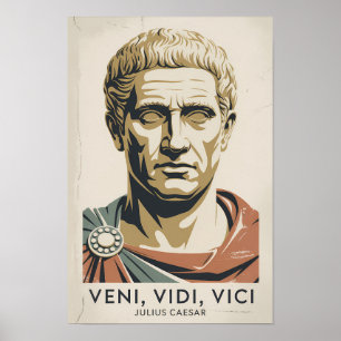 Julius Caesar Zitat Illustration Römisches Reich Poster