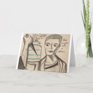 Julius Cäsar macht einen Schritt, um einen Kuchen  Dankeskarte